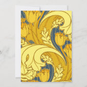 Invitation Vintage Tulip Blue Gold Motif (Dos)