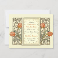 Vintage Tulip Floral Élégante fête d'anniversaire