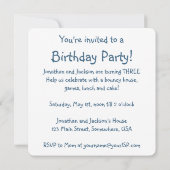 Invitation Vintage Twin Swan Bubble Bain fête d'anniversaire (Dos)