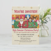 Invitation Vintage Ugly Sweater Christmas Party Casual (Debout devant)