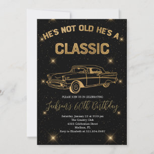 Invitation Vintage une voiture classique Gold Anniversaire Fê