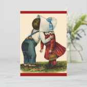 Invitation Vintage Valentine Premier Kiss Day (Debout devant)