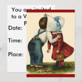 Invitation Vintage Valentine Premier Kiss Day (Devant / Derrière)
