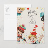 Invitation vintage, Venez À Une Fête (Devant / Derrière)