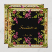 Invitation Vintage Verrou Floral Frame (Devant / Derrière)