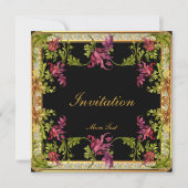 Invitation Vintage Verrou Floral Frame (Devant)