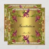 Invitation Vintage Verrou Floral Frame (Devant / Derrière)