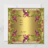 Invitation Vintage Verrou Floral Frame (Dos)