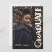 Invitation Vintage Vertical Art Deco Photo Graduation Party  (Devant)