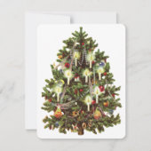Invitation vintage Victorian Christmas Tree Party (Devant)