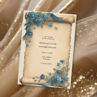 Invitation Vintage Victorian Floral Botanical Save the Date