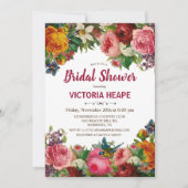 Invitation vintage Victorian Floral Bridal Shower (Devant)