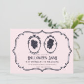 Invitation Vintage Victorian Frame Skull Halloween Party (Debout devant)