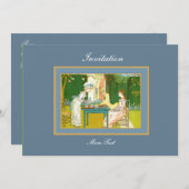 Invitation Vintage Victorian Tea Party (Devant / Derrière)