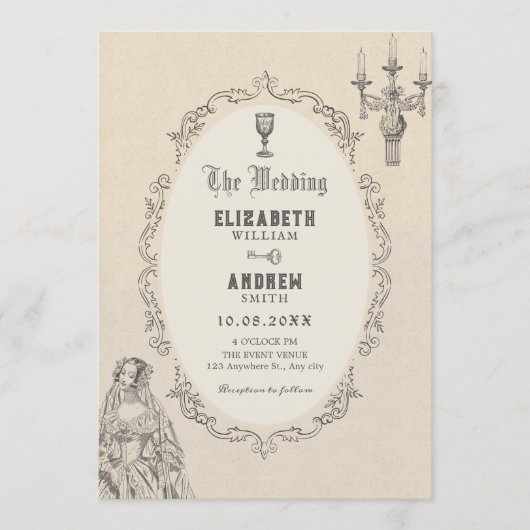 Invitation Vintage victorian wedding (Devant)