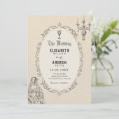 Invitation Vintage victorian wedding (Debout devant)