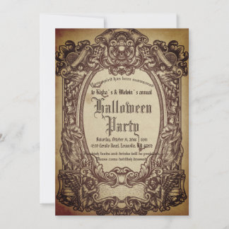 Invitation Vintage victorien gothique Wicked Halloween Party