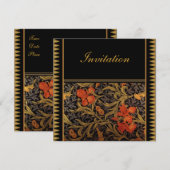 Invitation Vintage victorien William Morris (Devant / Derrière)