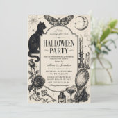 Invitation vintage victorienne pour une fête d'Hal (Debout devant)