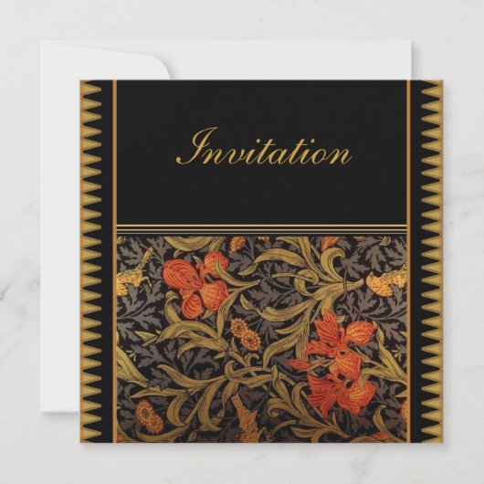 Invitation Vintage Victorienne William Morris (Devant)