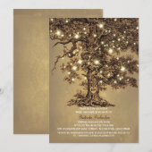 Invitation vintage vieux chêne rustique mignon baby shower (Devant / Derrière)