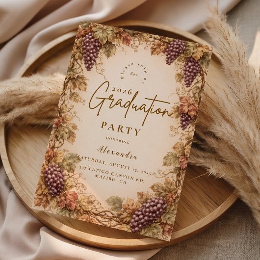 Invitation Vintage Vineyard Graduation Party