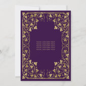 Invitation Vintage Violet Gold Frame Tiara Quinceanera (Dos)