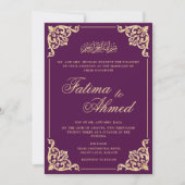 Invitation Vintage violet musulman Mariage musulman (Devant)