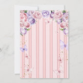 Invitation Vintage violet rose Notre Petit Papillon Anniversa (Dos)