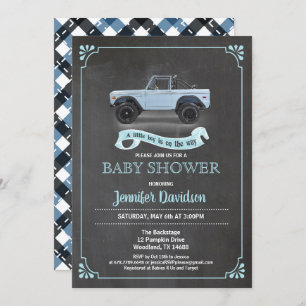 Invitation Vintage voiture bébé garçon douche d'écart. Tablea