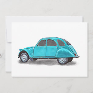 Invitation Vintage voiture peinture minimale
