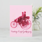Invitation ViNTAGE VOITURES RASSEMBLEMENT, argent rouge fuchs (Debout devant)