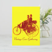 Invitation ViNTAGE VOITURES RASSEMBLEMENT, jaune brun (Debout devant)