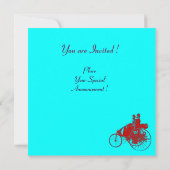 Invitation ViNTAGE VOITURES RASSEMBLEMENT, turquase bleu roug (Dos)