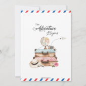 Invitation Vintage voyage Voyage Aventure Baby shower fille (Dos)