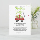 Invitation Vintage Wagon Farmhouse Noël Fête (Debout devant)