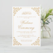 Invitation Vintage Walima Gold Musulman Mariage (Debout devant)