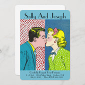 Invitation Vintage Wedding Invitation, Retro, Pop art 50's (Devant / Derrière)