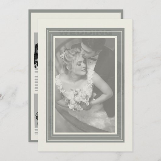 Invitation Vintage Wedding journal (Devant / Derrière)