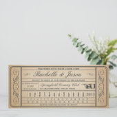 Invitation Vintage Wedding Ticket II Punchout (Debout devant)