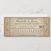 Invitation Vintage Wedding Ticket II Punchout (Devant)