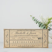 Invitation Vintage Wedding Ticket II Punchout (Debout devant)