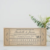 Invitation Vintage Wedding Ticket II Punchout Custom 1 (Debout devant)