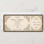 Invitation Vintage Wedding Ticket RSVP Baroque (Devant)
