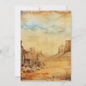 Invitation Vintage Western Cowboy Mariage campagnard rustique (Dos)