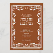 Invitation Vintage Western Cowboy Rustic Country Wedding (Devant)