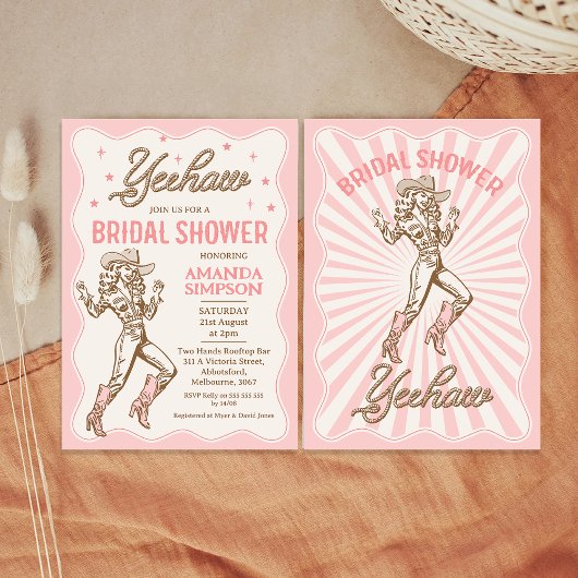 Invitation vintage Western Cowgirl Bridal Shower