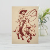 Invitation Vintage Western Ride Fier Petit Cowboy (Debout devant)