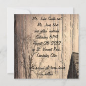 Invitation vintage Western Rustic Mariage campagna (Dos)