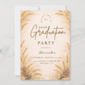 Invitation Vintage Wheat Field Graduation Party (Devant)